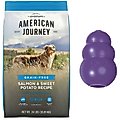 American Journey Senior Salmon & Sweet Potato Recipe Grain-Free Dry Food + KONG Senior Dog Toy, Large