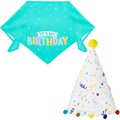 Frisco Birthday Bandana, X-Small/Small + Confetti Dog & Cat Hat, Small/Medium
