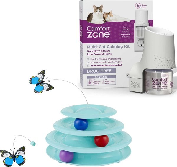 Frisco Cat Tracks Butterfly Toy + Comfort Zone Multi-Cat Calming Diffuser for Cats slide 1 of 7
