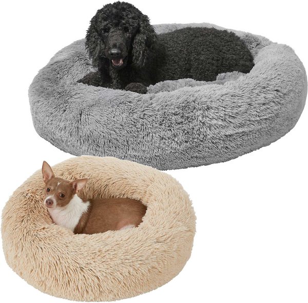 Frisco Eyelash Bolster Bed, S&, Small + Cat & Dog Bolster Bed, Smoky Gray, X-Large slide 1 of 9