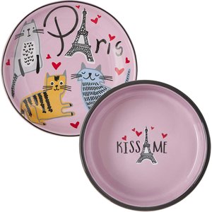 Frisco Paris Non-skid Ceramic Dish, 0.50 Cup + Cat Dish, 1.50 Cup