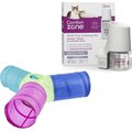 Frisco Peek-a-Boo Cat Chute Toy, Colorful Tri-Tunnel + Comfort Zone Multi-Cat Calming Diffuser for Cats