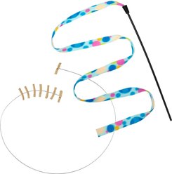 Frisco Wire + Fabric Teaser Cat Toy, Neon Bubbles