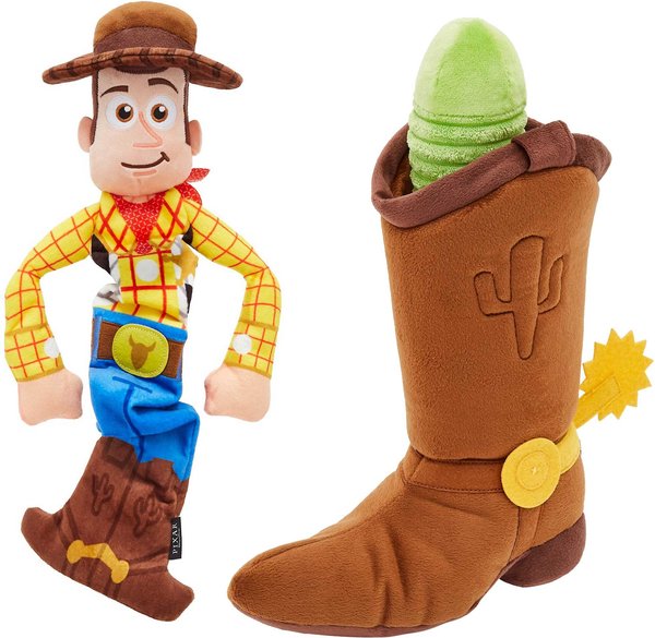 Pixar Woody + Boot Plush Squeaky Toy Dog Toy slide 1 of 7