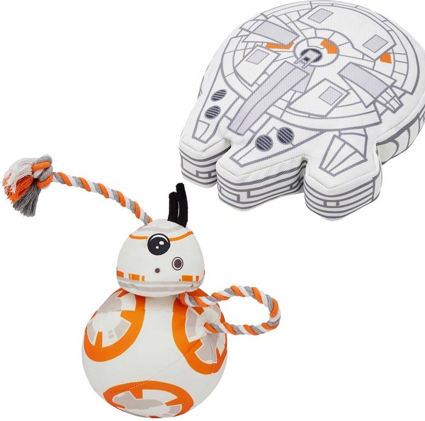 STAR WARS BB-8 Ballistic Nylon Plush Squeaky Toy + MILLENNIUM FALCON Ballistic Nylon Plush Squeaky Dog Toy slide 1 of 7