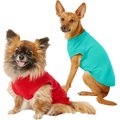 Frisco Basic Dog & Cat T-Shirt, Red + Teal, Small