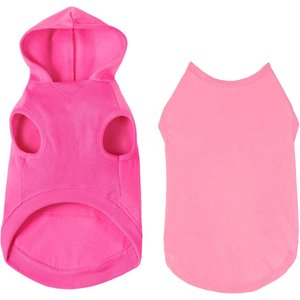 Frisco Dog & Cat Basic Hoodie + T-Shirt, Pink, X-Small