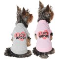 Frisco I Love Daddy + I Love Mommy Dog & Cat T-Shirt, Pink, X-Small