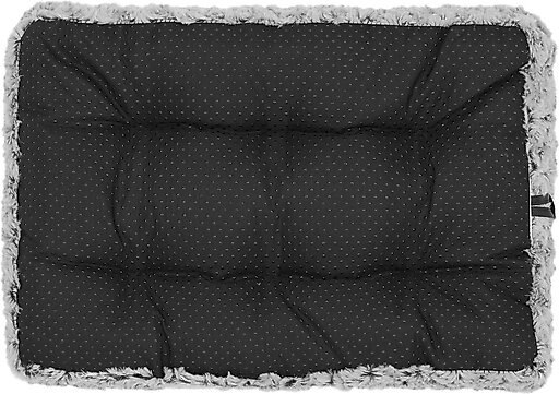 MidWest iCrate Fold & Carry Single Door Collapsible Wire Crate, 48 inch + Quiet Time Ombre Swirl Dog Crate Mat, Grey, 48-in