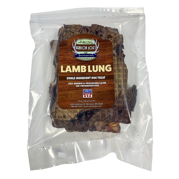 Venison Joe's Single Ingredient Lamb Lung Dehydrated Dog Treat, 10-oz bag slide 1 of 2
