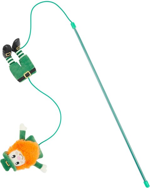 Frisco St. Patrick's Leprechaun Teaser Wand Cat Toy with Catnip slide 1 of 3
