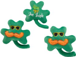 Frisco St. Patrick's Shamrocks Plush Squeaky Dog Toy, 3 count