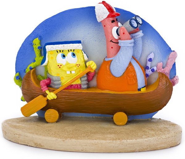 Penn-Plax SpongeBob & Patrick On Canoe Aquarium Ornament slide 1 of 4