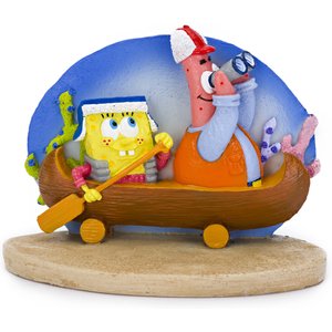 Penn-Plax SpongeBob & Patrick On Canoe Aquarium Ornament