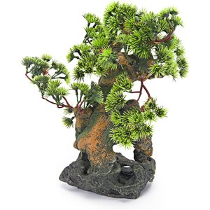 Penn-Plax Bonsai Tree On Rock Aquarium Ornament