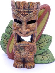Penn-Plax Tiki with Surfboard Aquarium Ornament