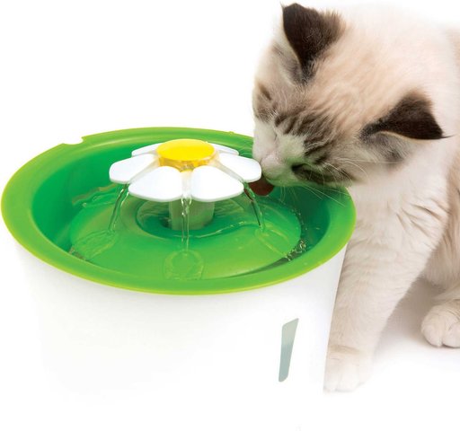 Catit Flower Plastic Fountain, 100-oz + Frisco Pet Toy & Bowl Cleaning Wipes