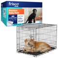 Frisco Fold & Carry Single Door Collapsible Wire Crate, 36 inch + Extra Large Printed Dog Training & Potty Pads, 28 x 34-in, 40 count, Unscented