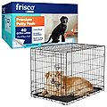 Frisco Fold & Carry Single Door Collapsible Wire Crate, 36 inch + Extra Large Printed Dog Training & Potty Pads, 28 x 34-in, 40 count, Unscented