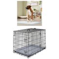 Frisco Heavy Duty Fold & Carry Double Door Collapsible Wire Crate & Mat Kit, 42 inch + Extra Large Dog Training & Potty Pads, 28 x 34-in, 150 count, Unscented