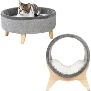 Frisco Modern Round + Tunnel Elevated Cat Bed