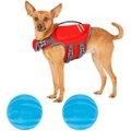 Frisco Neoprene Life Jacket, X-Small + Floating Fetch Ball No Squeak Dog Toy, Blue, Large