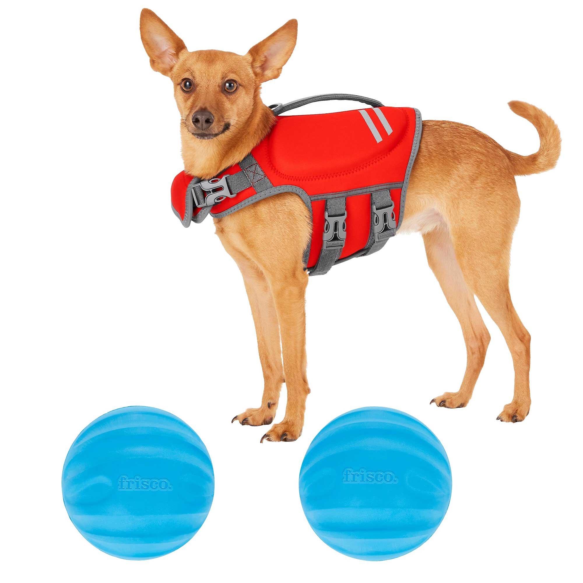 FRISCO Neoprene Life Jacket + Floating Fetch Ball No Squeak Dog Toy