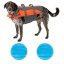 Frisco Ripstop Life Jacket, X-Large + Floating Fetch Ball No Squeak Dog Toy, Blue, Medium