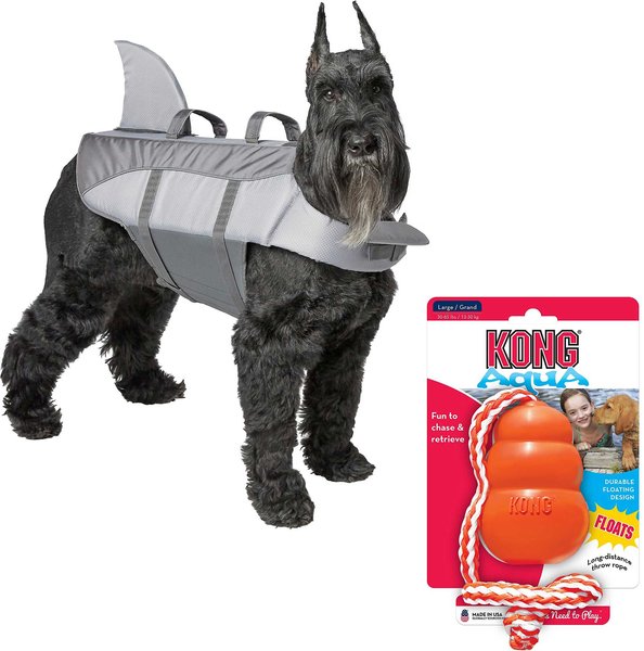 Frisco Shark Life Jacket, X-Large + KONG Aqua Dog Toy, Large slide 1 of 9