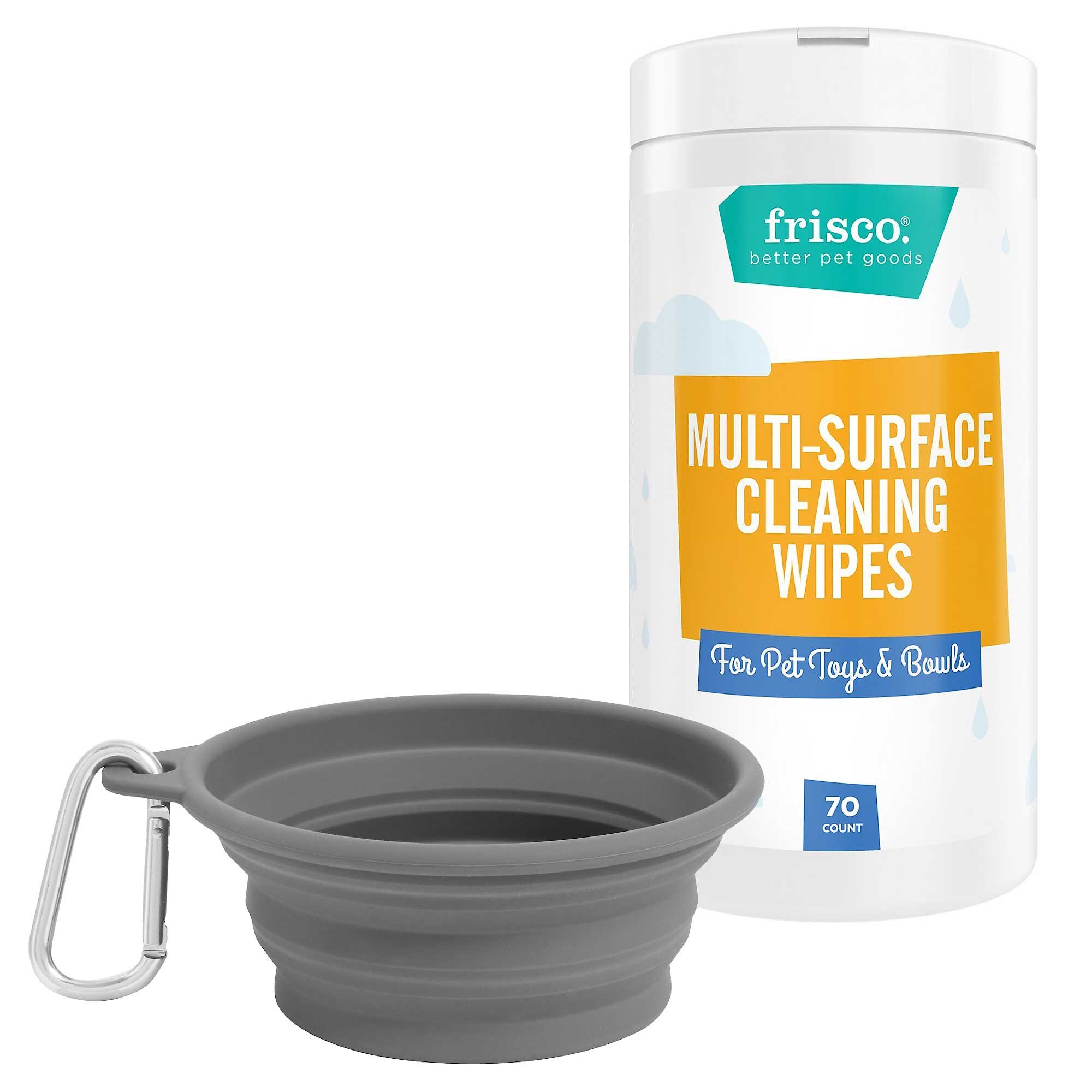FRISCO Silicone Collapsible Travel Bowl with Carabiner, Gray, 1.5 Cups