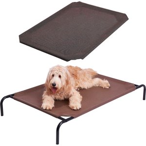 Frisco Steel-Framed Elevated Dog Bed, Brown, Large + Replacement Cover