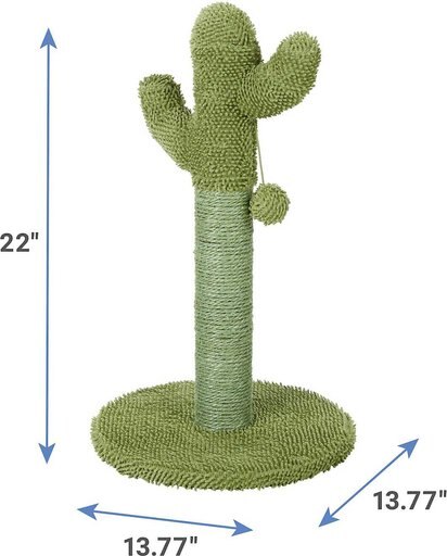 Frisco Top Loading Kennel, Gray + Cactus Cat Scratching Post, 22-in