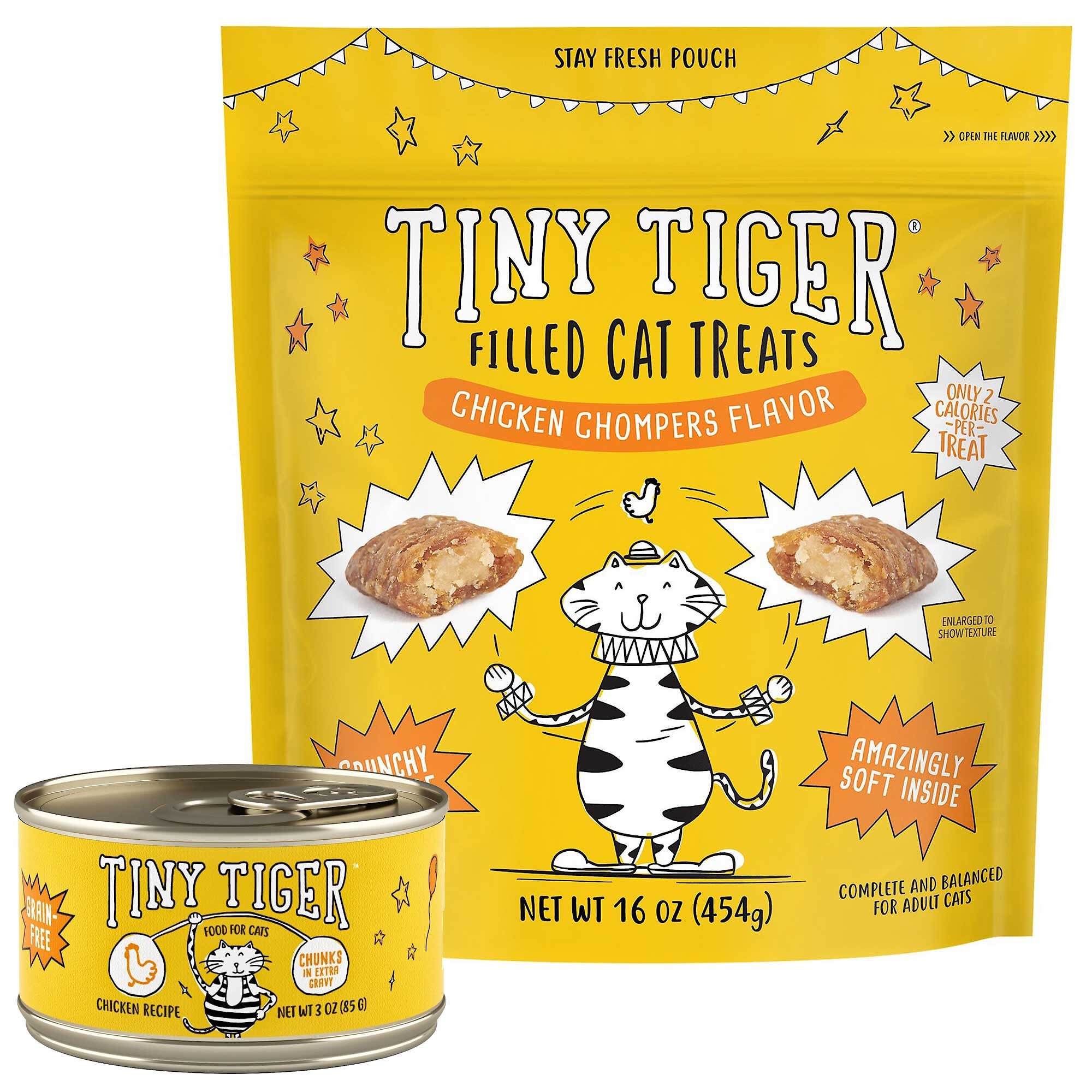 TINY TIGER GrainFree Chunks in EXTRA Gravy Chicken Recipe Canned Cat Food & Tiny Tiger Chicken