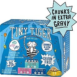 Tiny Tiger Chunks in EXTRA Gravy Seafood Recipes Grain-Free Canned Food + Tuna Tidbits Flavor Filled Cat Treats slide 2 of 8