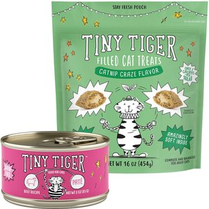 TINY TIGER Pate Beef Recipe Grain-Free Canned Cat Food, 3-oz, case of ...