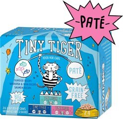 Tiny Tiger Pate Seafood Recipes Grain-Free Canned Food + Crunchy Bunch, Fins of Fury, Seafood Flavor Cat Treats slide 2 of 8