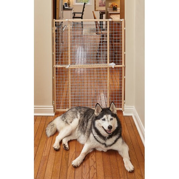 MIDWEST Wood/Wire Mesh Pet Gate, 44in, bundle of 2