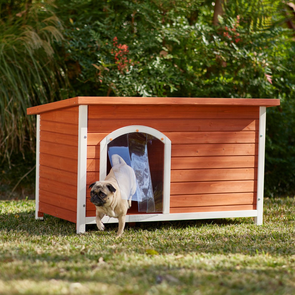 FRISCO Craftsman Wooden Outdoor Dog House, Brown, Medium - Chewy.com