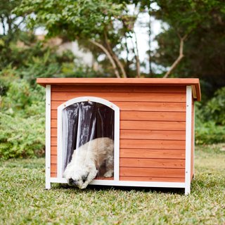 Frisco Craftsman Wooden Outdoor Dog House, Brown, Large slide 1 of 6