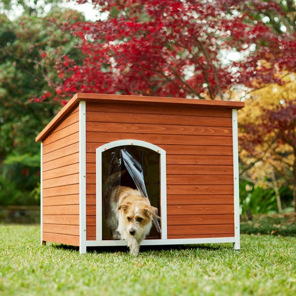 Discontinued - Frisco Craftsman Wooden Outdoor Dog House, Brown, X 