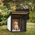 Frisco Modern Wooden Outdoor Dog House, White, Large