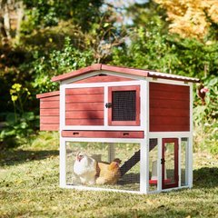 Frisco  Wooden Outdoor Chicken Coop, Red