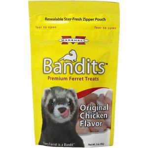 Marshall Bandits Premium Original Chicken Flavor Ferret Treats, 3-oz bag, bundle of 4