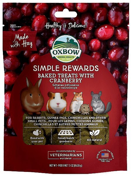 Oxbow Simple Rewards Oven Baked with Cranberry Small Animal Treats, 4 count slide 1 of 6