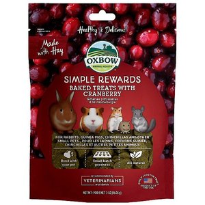Oxbow Simple Rewards Oven Baked with Cranberry Small Animal Treats, 4 count
