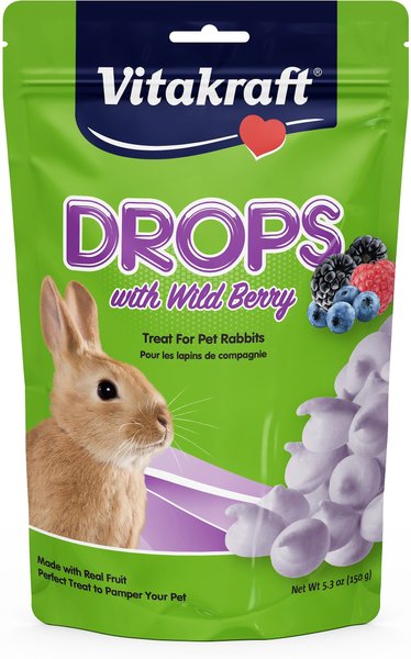 Vitakraft Drops with Wildberry Rabbit Treats, 5.3-oz bag, bundle of 4 slide 1 of 2