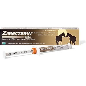 Zimecterin Gold (Ivermectin & Praziquantel) Paste Horse Dewormer, 0.26-oz syringe, 12 count