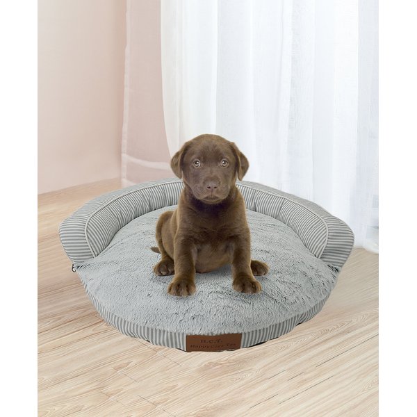 FRISCO Eyelash Cat & Dog Bolster Bed, Large, Silver