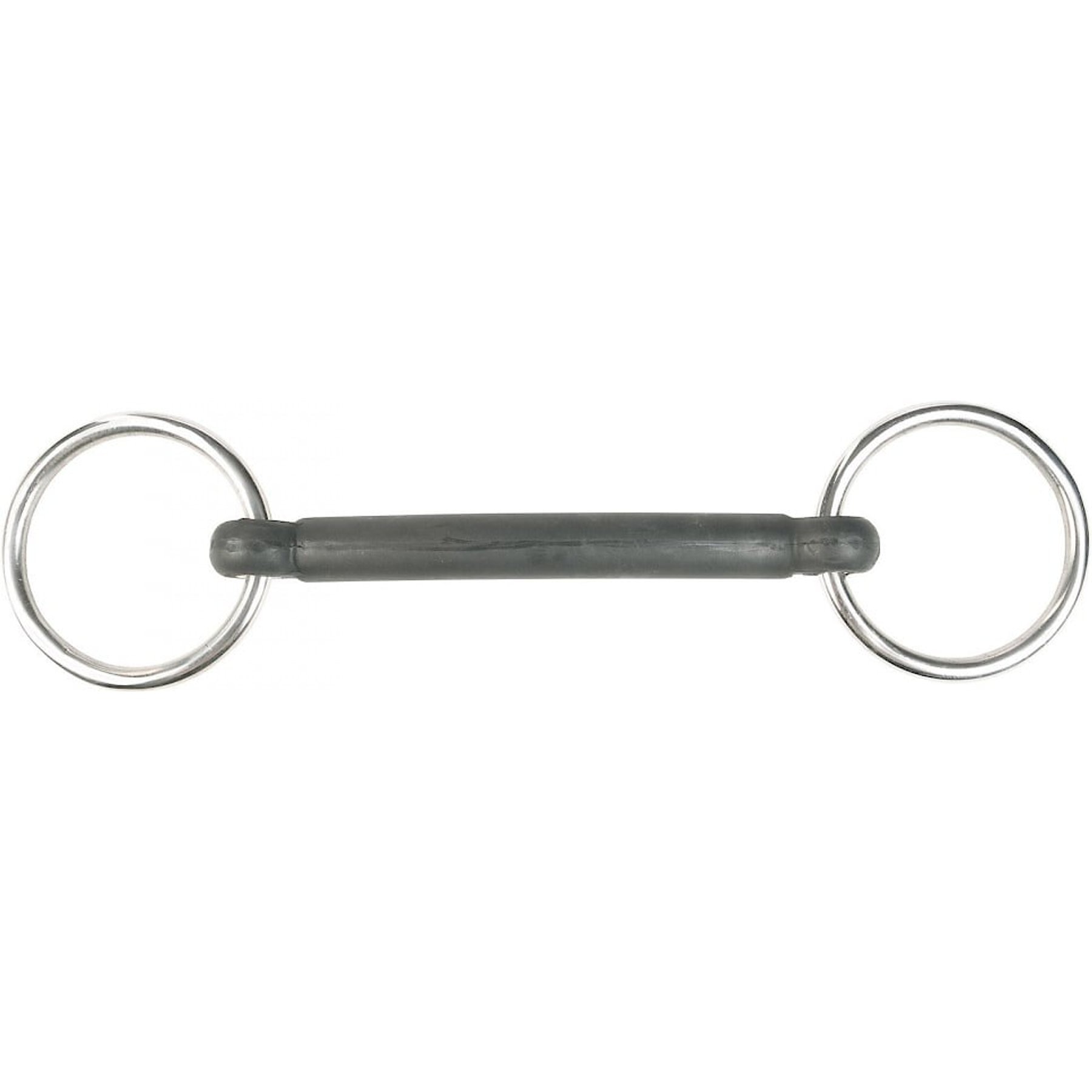 Horze Rubber Mullen Mouth Loose Ring Snaffle Horse Bit, 5.25