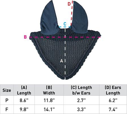 Show full view: Horze Supreme Silent Horse Ear Net, Black, Horse slide 2 of 2